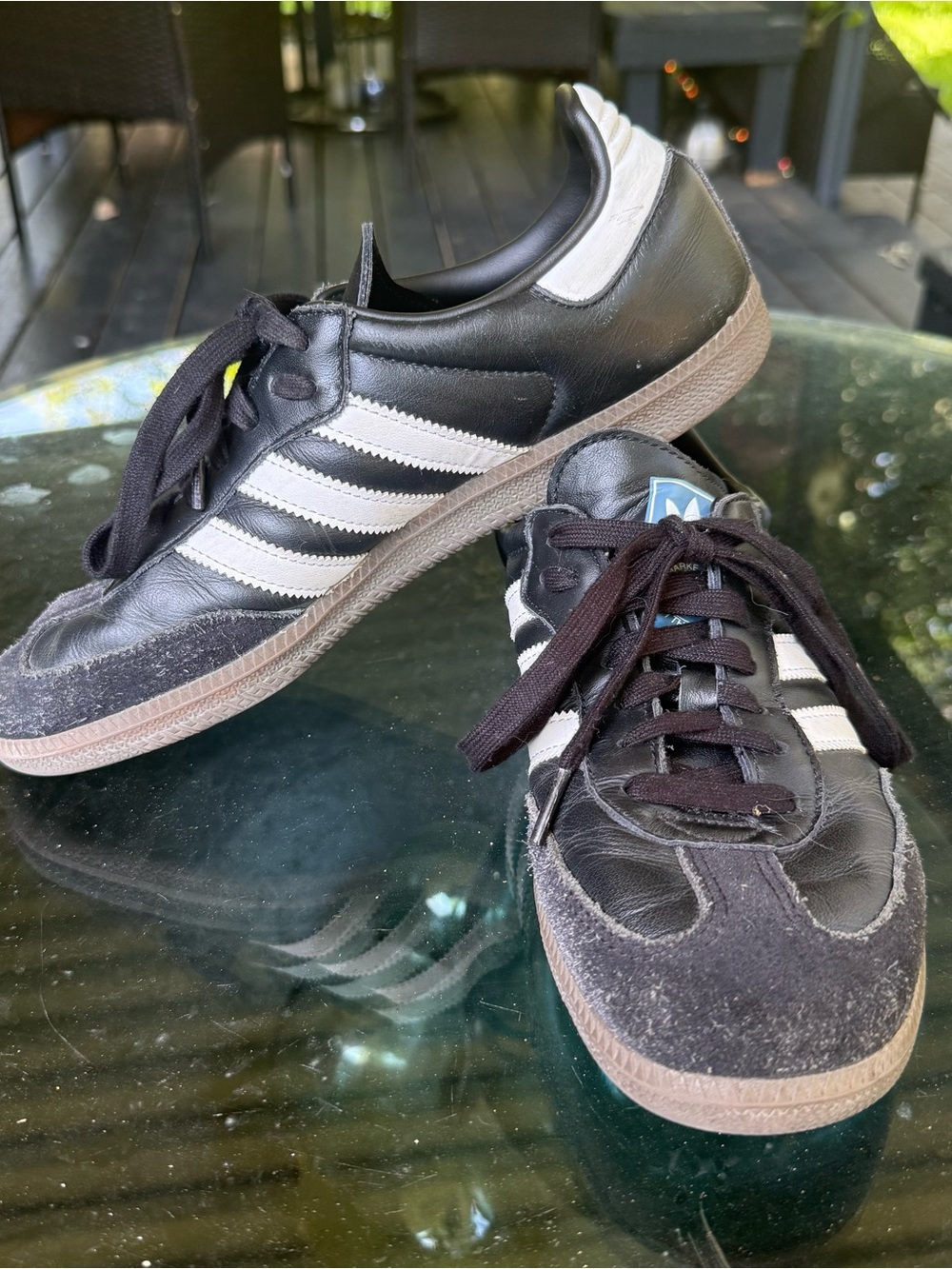Adidas Black & White Retro Court Sneakers